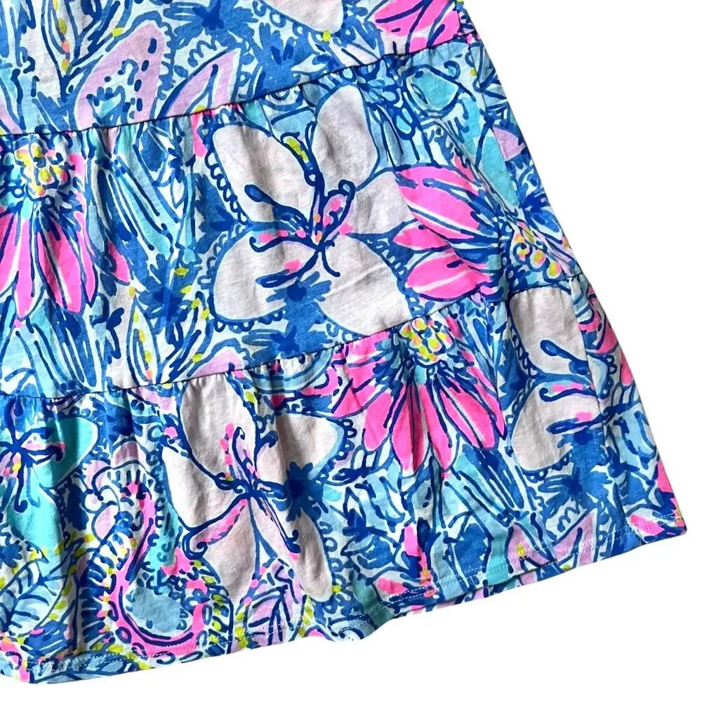 Lilly Pulitzer Loro Dress Got Your Back Print Cotton Floral Girl's Medium 6-7 - Picture 3 of 6